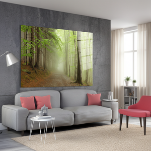 Enchanting Tempered Glass Forest <b>Wall</b> Art: Treen Landscape Printed <b>Canvas</b>,TEMPERED GLASS ART - Product Image 3