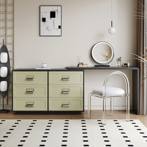 <span class=keywords><strong>Coiffeuse</strong></span> lumineuse de style français moderne <span class=keywords><strong>pour</strong></span> adultes <span class=keywords><strong>coiffeuse</strong></span> de rangement de luxe légère <span class=keywords><strong>pour</strong></span> la maison ensemble de commode de style minimaliste en bois - Product Image 3