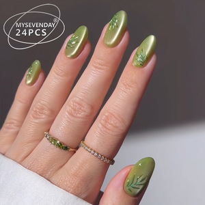 ปลายเล็บตาแมวสีเขียวแบบสวมใส่ได้ในยุโรปและอเมริกาถอดออกได้เล็บปลอมข้ามพรมแดนออกได้ - Product Image 2