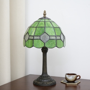 Lampe de table vintage style <span class=keywords><strong>Tiffany</strong></span> avec abat-jour en verre teinté vert, lumière d'ambiance pour la chambre à coucher, décoration de chevet - Product Image 2