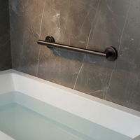 Barre d'appui murale moderne Lava Odoro pour douche, 18 pouces, bronze huilé, conforme ADA, pour baignoires et douches, personnes âgées et handicapées