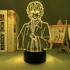 Venta al por mayor nuevos perros callejeros Bungo <span class=keywords><strong>Dazai</strong></span> Osamu Nakahara Chuuya Kawaii Girl DIY 3D LED linterna acrílico <span class=keywords><strong>Anime</strong></span> noche Luz - Product Image 6