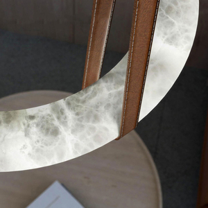 Anello spagnolo in alabastro luce pendente con corda di cuoio per soggiorno camera da letto Hotel moderno e minimalista <span class=keywords><strong>lampadario</strong></span> di lusso - Product Image 6