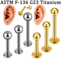 YW ASTM-F136 G23 Titane Sphérique pour Piercing Interne, Clou en T pour Cartilage d'Oreille, Accessoire de Perforation Corporelle