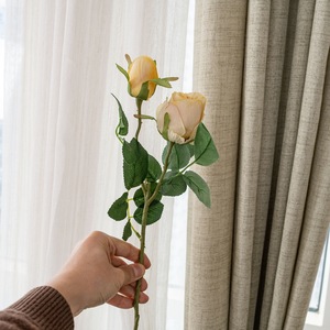 CallaFloral Ramo de Rosas Artificiales Amarillas con Tela de Pan Tejida para Decoración de Bodas y Hogar YC1013 - Product Image 2