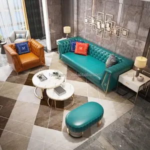 Foshansofa turkeysofaset rojo chesterfield Oficina 3 pcs conjunto de sofá Sala sofás 2021 smart juegos de sofá