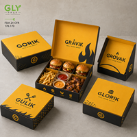 Boîte à compartiments personnalisée pour la restauration rapide à emporter, pour mini-burger, poulet frit, frites, sauce, emballage de repas en papier