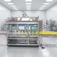 Ligne de remplissage, bouchage, étiquetage et emballage automatique de haute précision pour shampoing, gel douche et confiture, avec machine de remplissage à piston servo de 200 ml