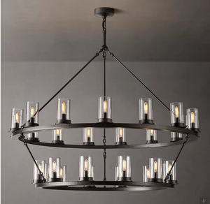 Luminaire suspendu circulaire minimaliste moderne pour salon et salle à manger, lustre rond en verre transparent <span class=keywords><strong>Ondra</strong></span> 36 - Product Image 5