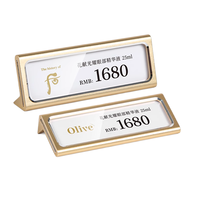 Petits présentoirs métalliques pour téléphones portables, cosmétiques, étiquettes de prix pour vin rouge, panneaux de prix pour l'affichage des prix des produits
