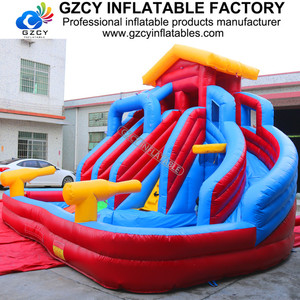 Ngoài trời Hồ bơi bơm hơi trượt đôi theo dõi Inflatable <span class=keywords><strong>Bouncer</strong></span> trượt cho công viên nước - Product Image 3