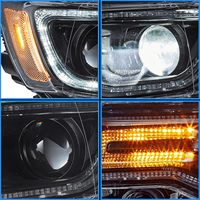 Ensemble de phares de voiture VLAND compatible avec JEEP Grand Cherokee WK2 4ème génération 2014-2021, réflecteur ambre/transparent, paire (réflecteur ambre)