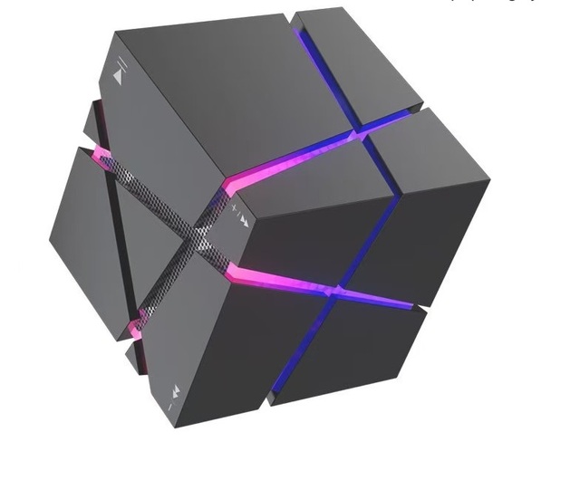 Fancy Led Square Cube Wireless BT Speaker LED Stereo Magic Cube Music Player Cubic Mini Wireless Speaker with Led Light