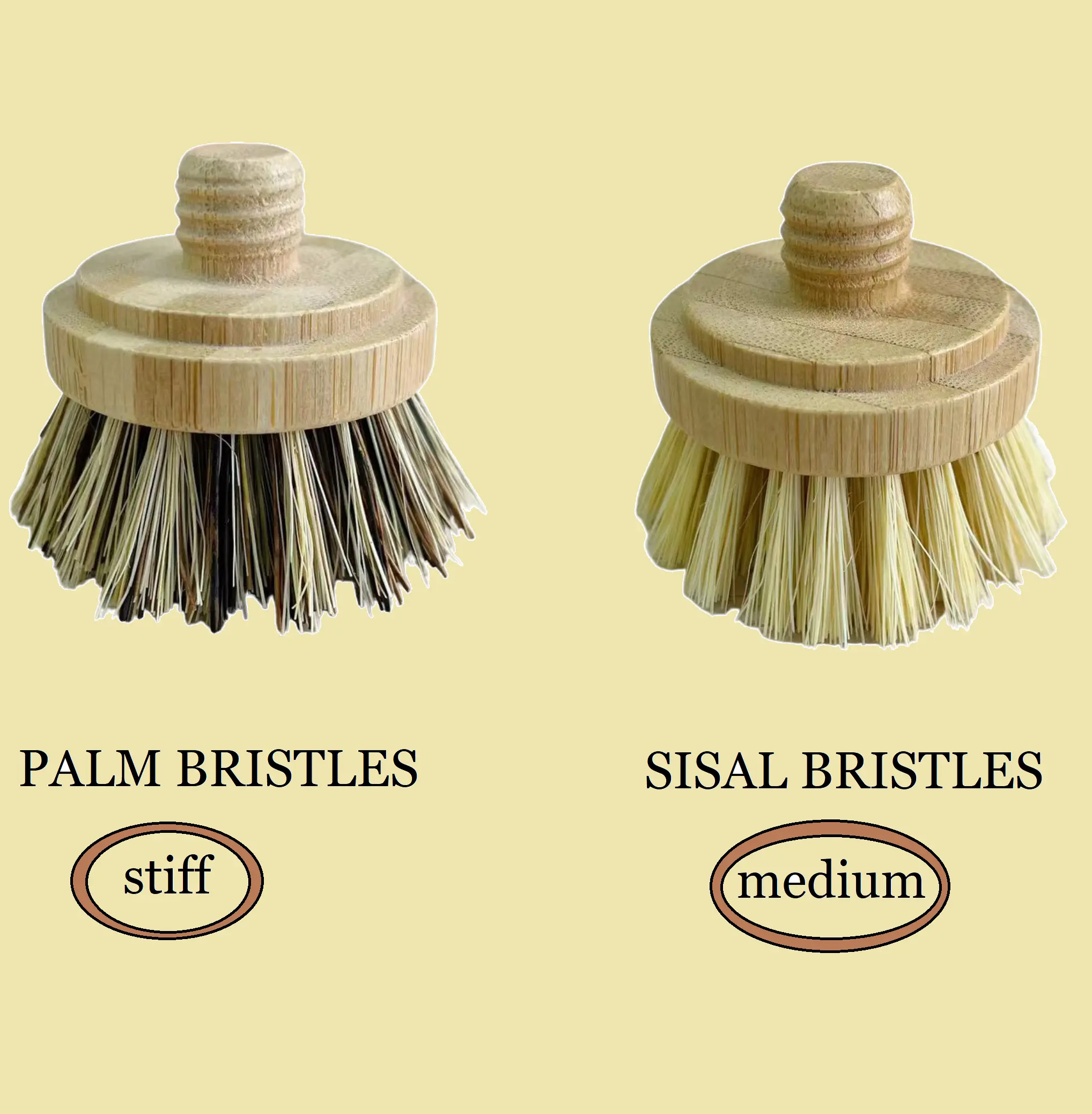 Spazzola in Sisal per la pulizia del manico lungo spazzola per piatti in bambù da cucina con testina sostituibile