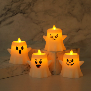 <span class=keywords><strong>Luminara</strong></span> Ghost - Bougies sans flamme pour Halloween, bougies LED à piles avec autocollants effrayants, bougies pour le Jour des Morts - Product Image 3