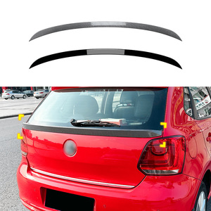 Volkswagen Rear Spoiler Piano <b>Black</b> Carbon Fiber Texture ABS <b>Trunk</b> Wing 3m Tape Installation - Product Image 1