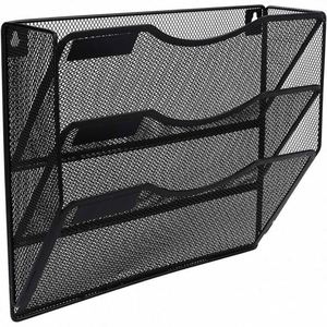 Metal 3 Tier Mesh Hanging Folder <b>Organizer</b> Wall Mount Magazine Rack Wall <b>File</b> <b>Organizer</b> - Product Image 1
