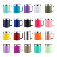 Thermos isotherme en acier inoxydable à double paroi personnalisé de 12 oz, 14 oz, 16 oz, 20 oz, gobelet de voyage sous vide, tasse à café isolée avec poignée et couvercle