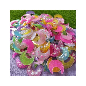 Cabochons plats en résine scintillante motif <span class=keywords><strong>lune</strong></span> Kawaii, fournitures artistiques, breloques décoratives, accessoires de bricolage - Product Image 3