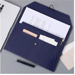 YY PU Leather A4 File Folder Document Holder Stylish Envelope Folder Case Business Contract Invoice for Office School - Product Image 1