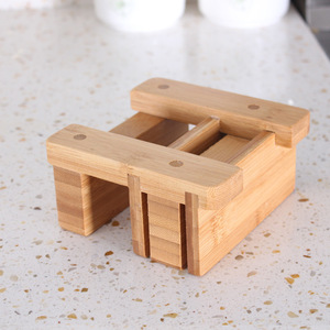 Bamboo <b>Kitchen</b> Knife Rack Multi Functional Cutting Board Holder With Stand Square Shape - Product Image 3