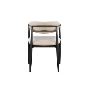 Fauteuil moderne à dossier ouvert beige et noir pour la maison, le bureau, le salon, la salle à manger ou le café, fabriqué en tissu durable - Product Image 5