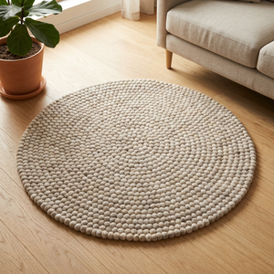 Alfombra de fieltro de lana y seda hecha a mano con nudos, 110 cm, marrón claro, no lavable, con diseño, para suelo, hogar, oficina, puerta, pasillo, oración - Product Image 2