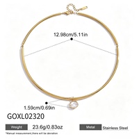 Collier ras du cou sportif Gaovo en acier inoxydable haut de gamme avec pendentif zircon et chaîne bambou, cadeau quotidien léger et luxueux pour femme, transfrontalier