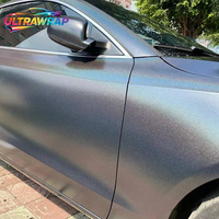 Ultrawrap Factory Direct Matte Holographic Rainbow Laser Chrome Black Car Wrap Vinyl Full Roll Size 1.52x17M/5x59FT