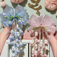 Pince à cheveux pour enfants, 10 cm, avec nœud, fleur, papillon et dentelle, ruban long, style mignon et décontracté, accessoire de haute qualité