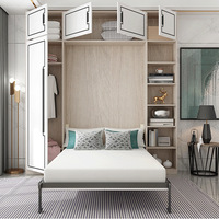 Lit mural moderne pliable en bois simple et durable, design excellent, invisible, pour chambre à coucher