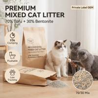 Litière pour chat 4D-Pocket Mixed |   70% Fibres de pois + 30% Bentonite |   Clumping 3s |   Produit à jeter dans les toilettes à faible teneur en traces |   Très absorbant |   Gris |