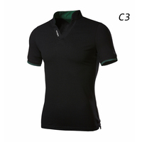 Polo d'été homme blanc grande taille simple mode élastique spot chemise à manches courtes 269