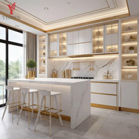 Meuble de cuisine modulaire en aluminium, moderne, avec charnières à fermeture amortie, rangement îlot, montage facile, luxe, garde-manger complet, usage domestique
