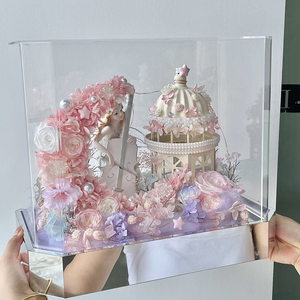 Caja de Regalo para el Día de San Valentín, Estilo Castillo de Luz de Luna, Rosa Preservada <span class=keywords><strong>en</strong></span> Caja de Regalo, Corazón Eterno - Product Image 1
