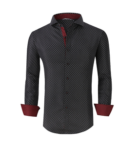 OEM/ODM Camisas Hombre 2023 Popular European and American Men's Business Casual <strong>Peach</strong> Skin Printed Men's <strong>Shirts</strong> - Product Image 2