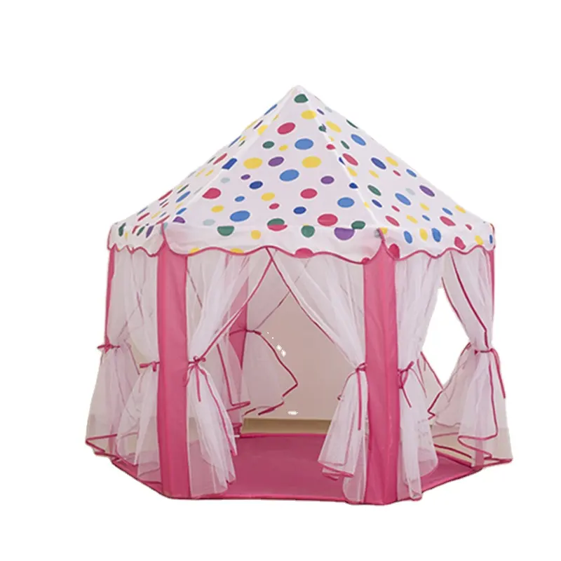 Детская игровая палатка, ПВХ замок, замок шестигранный, портативный складной, для принцесс, Игровая палатка для чтения