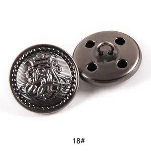 Bouton de tige de couture en laiton métallique personnalisé, bouton en laiton Antique avec Logo en relief pour vêtements