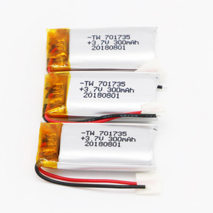 Long strip <span class=keywords><strong>3</strong></span>,7 v 701735 lipo battery pack 300mAh batteries refillable - Product Image 1