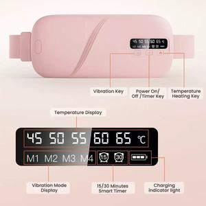 Nouvelle ceinture chauffante pour le bas-ventre avec chargement USB, appareil de compression chaude, chauffage, massage par vibration et affichage numérique - Product Image 4
