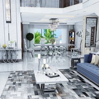 Neuer Stil European Luxury Can Custom ized Esstisch Restaurant Esstisch Set Edelstahl Esstisch Marmor