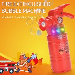 Kids Summer Electric Bubble Machine Toy Fire Extinguisher Shape Interesting Automatic Bubble Maker With Light