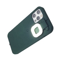 Nouvelle arrivée Super Slim selfie led anneau lumineux étui de téléphone pour iPhone 12 éclairer étui de téléphone à paillettes