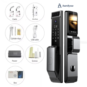 Cerradura Inteligente con Reconocimiento Facial y de Venas de la Palma, con <span class=keywords><strong>Contraseña</strong></span> de Huella Dactilar para Puerta de Casa, Controlada por la Aplicación Tuya, Cerradura de Puerta con Cámara - Product Image 5