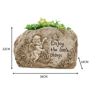 Vaso da <span class=keywords><strong>Giardino</strong></span> a Forma di Angelo in Resina, Fioriera Decorativa per <span class=keywords><strong>Giardino</strong></span>, Prato e Patio, Stile Pietra - Product Image 6