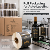 Étiquette de bouteille de vin personnalisée imprimée en relief, papier spécial doré, autocollant en rouleau estampé à chaud pour spiritueux, marque privée