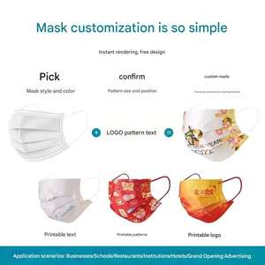 Masque facial jetable respirant 3 plis, lot de 10 pièces, en tissu non tissé Meltblown, respectueux des oreilles, anti-poussière, protection quotidienne, usage civil - Product Image 3