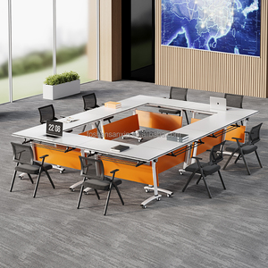 Tùy Chỉnh Đào Tạo Phòng Bàn Ghế Hình Chữ Nhật Bằng Gỗ Di Động Gấp Gấp Bảng Với Bánh Xe - Product Image 3