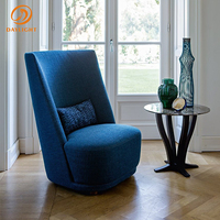 Fauteuil d'appoint moderne à dossier haut, fauteuil pivotant rembourré avec tissu texturé pour salon et coin lecture