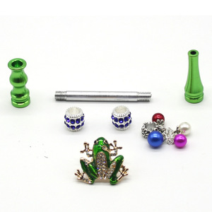 Boquilla Elegante para Cachimba con Diseño de Rana, Punta de Cristal Brillante, Boquilla Metálica Lavable para Shisha, Regalo Colgante - Product Image 2